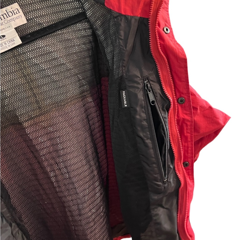 Columbia Vintage 90’s Red Oversized Omni Tech Nylon Jacket Men’s Size La… - Picture 6 of 7